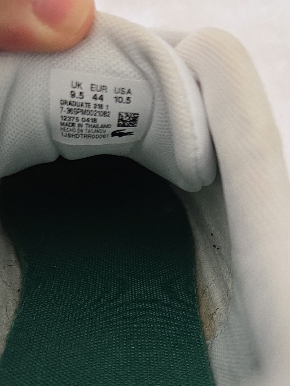 Great Condition Men's Lacoste White Leather Sneakers, Size 10.5 - Picture 6 of 8